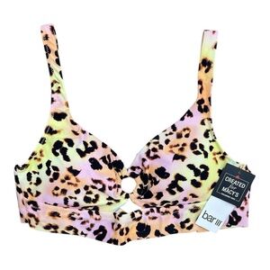 Bar III Animal Print Bikini Top - Size Small